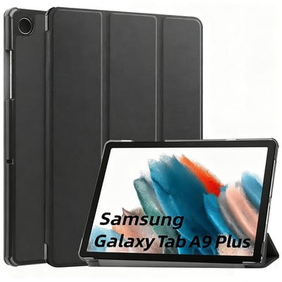 Tablet hoes geschikt voor Samsung Galaxy Tab A9 Plus - 11 inch - tri-fold bookcase - met auto/wake functie - zwart