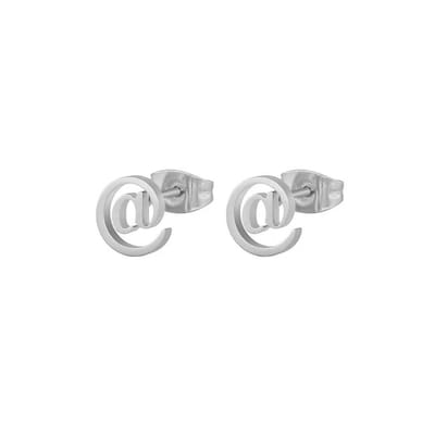 Gading® Oorknopjes - RVS dames Oorknoppen met @- zilverkleurig-8mm