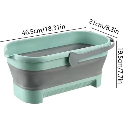 Seau à balai pliant rectangulaire en plastique de 30 L, grande capacité, pour le camping, le nettoyage ménager et la salle de bain