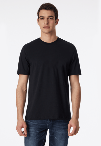 T-shirt met korte mouwen, jersey, set van 2, ronde hals, zwart - American t-shirt S