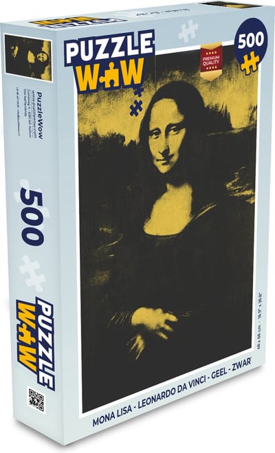 Puzzel Mona Lisa - Leonardo da Vinci - Geel - Zwart - Legpuzzel - Puzzel 500 stukjes