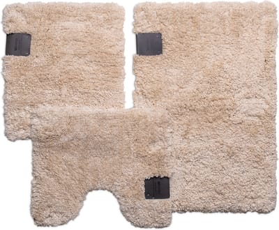Wicotex - Badmat set - Badmat - Toiletmat - Bidetmat Pure Beige - Antislip onderkant - WC mat met uitsparing