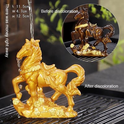 Er was meteen geld Hars Ambachten Creatieve Chinees Kleurveranderende Ornamenten Huishoudelijk Vakmanschap Paardenbeeld Geschenken black