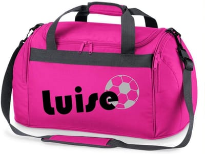 Sporttas met naam - Reistas Jongens - Voetbal Training - Gepersonaliseerd Ontwerp - 54x28x26 cm - Roze