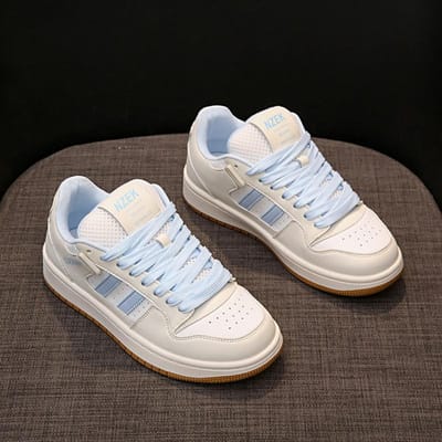 Herfst Nieuwe Veelzijdige Leren Platte Witte Schoenen Dames Boardschoenen Casual Sportschoenen 40 gray