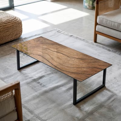 Coloray Tafelblad - Tafelblad Van Glas - 125x50 cm - Bruin - Rechthoek Glazen Tafelblad - Salontafel Blad - Gehard Glas Tafelblad - Glazen Blad - Tafelblad Van Gehard Glas woonkamerdecoratie