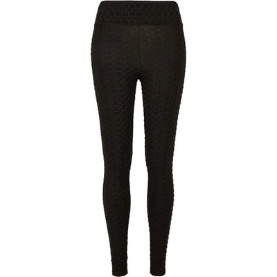 Urban Classics - High Waist Honeycomb Sportlegging - XS - Zwart