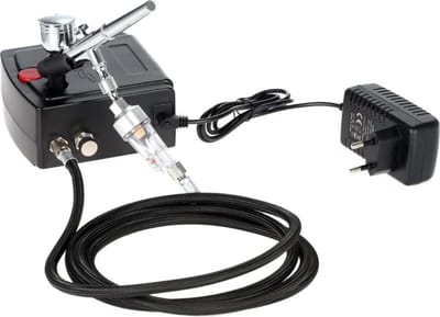 GTB® Airbrush Set met Compressor - Airbrush Pistool - Airbrush Set - 240 Volt - ‎11 x 5.7 x 11.5 cm - Zwart