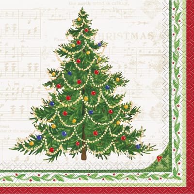 UNIQUE - 16 papieren kerst boom servetten - Decoratie > Papieren servetten