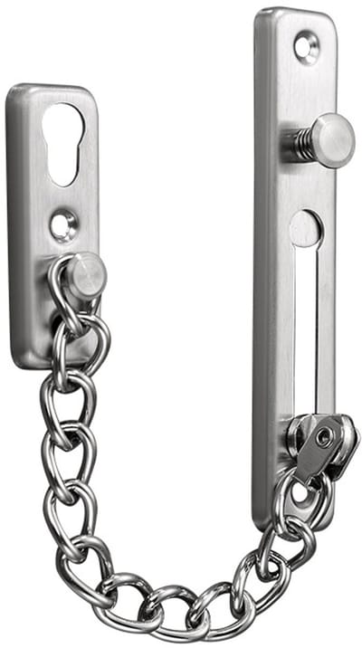 Deurketting van roestvrij staal, deurketting, deurslotbeschermingsketting, geschikt voor binnendeuren en ramen van familiehotels (zilver)