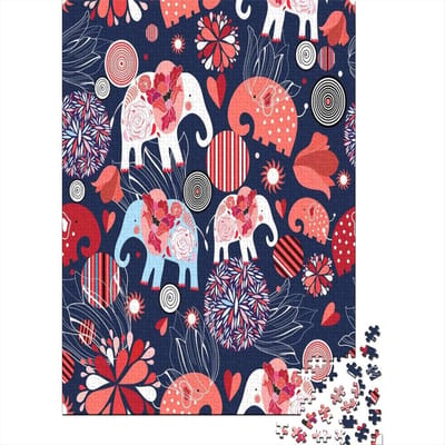 Olifant Puzzel - 1000 Stukjes - Ontspanning - Gerecycled Karton - 75x50 cm