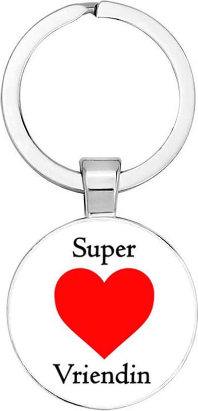 Akyol - Super vriendin Sleutelhanger - liefde - vriendin - valentijnsdag - cadeautje voor vriend/vriendin - verjaardagscadeau - kado - gift - 2,5 x 2,5 CM