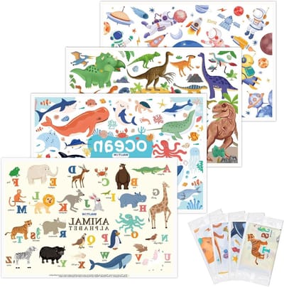 Wegwerp Placemats Baby - Zelfklevende Matjes - Hygiënisch Eten - Met Zelfklevende Strips - 32x45cm - Multicolor