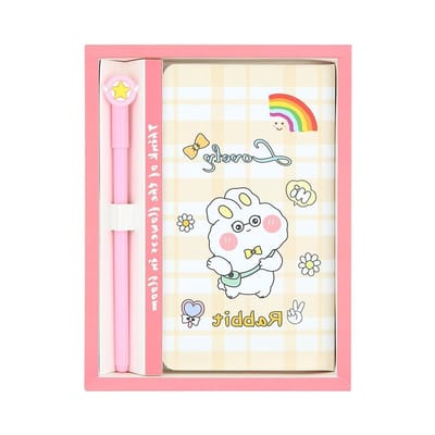 Cadeauset met 2-in-1 Konijn Notitieboek en Pen voor Schrijven, Perfect voor Verjaardag en Kerstmis