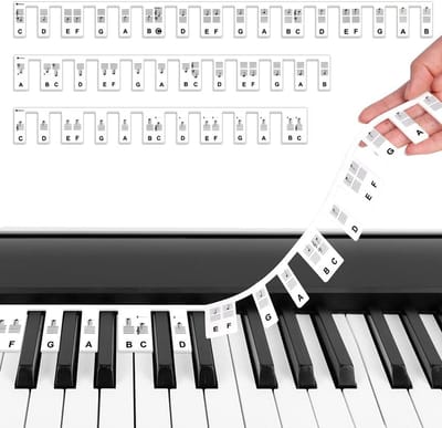 Herbruikbare Piano Toetsen Stickers 88 Toetsen Muzieknoten Overlay voor Beginners