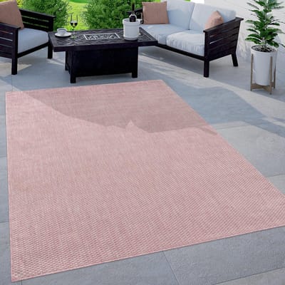 Effen Gemêleerd Tapijt Vloerkleed In- & Outdoor voor Balkon en Terras - 60x100 cm - Roze
