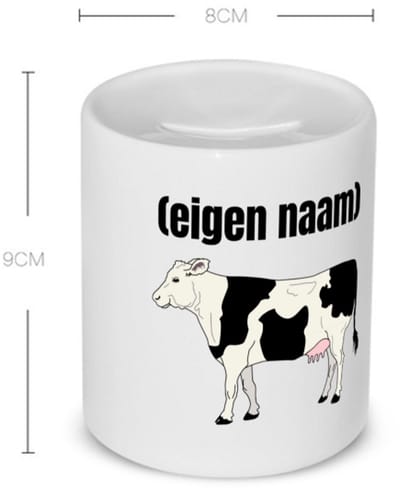 Akyol - koe met eigen naam Spaarpot - Koe - boeren/koeien liefhebbers - iemand die houdt van koeien - verjaardag - cadeau - kado - geschenk - 350 ML inhoud