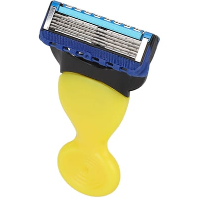 Rasoir Manuel avec Tête à Lame Rotative Bouton Amovible Rasoir Satefy Lavable Outil d'Épilation Jaune jaune