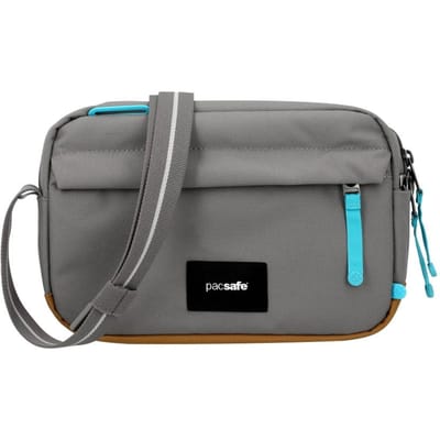 Pacsafe GO Crossbody tas - 2.5L - Tablet 7 inch - RFID - Waterafstotend - Gerecycled - Festivaltas - Grijs