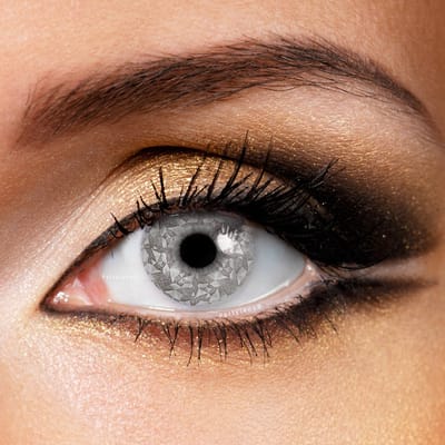 Partylens® grijze kleurlenzen - Sparkling Grey - zachte jaarlenzen met lenshouder - Halloween - Cosplay