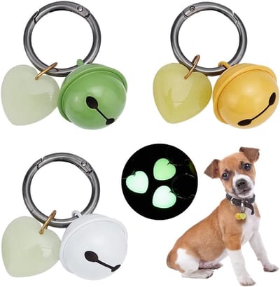3 Sets Hondenhalsband Belletjes - Lichte Hondenklokken 6cm met Veerring Sluitingen van Legering voor Binnen en Buiten Gebruik