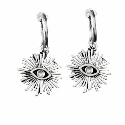 Klem oorbellen-Eye-Zilverkleur- geen gaatje- Charme Bijoux