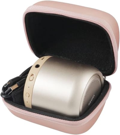 Draagbare Beschermcase voor Bluetooth Speaker - Geschikt voor Anker SoundCore Mini, Hard EVA, Roze Goud, Compact en Lichtgewicht