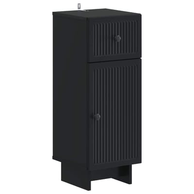 vidaXL - Badkamer - Opbergkast - EDE - Zwart - 30 - x - 31 - x - 80 - cm - Bewerkt - hout