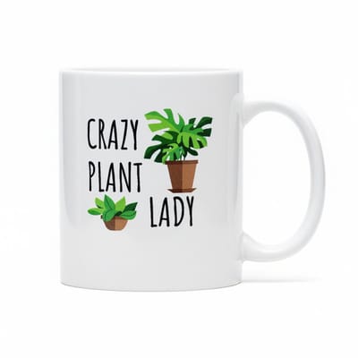 330ml Crazy Plant Lady Mok – Grappige Botanische Koffiebeker voor Plantenliefhebbers & Tuinfans