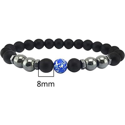 5 stuks anti-zwelling enkelbandjes van zwarte obsidiaan met magnetische therapie, verstelbaar, geschikt voor gewichtsverlies, voor mannen en vrouwen black