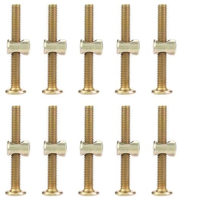 10 Stuks M6 Bouten van Koolstofstaal 50mm voor Meubelverbindingen met 6mm Barrel Nuts en Dowel Fittingen voor Sterke Montage