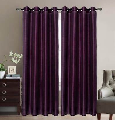 SBLine - vitrage gordijn - kant en klaar - met ringen - 140 x 240 cm - paars