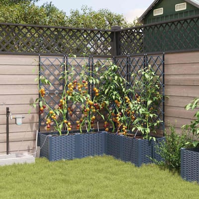 vidaXL - Plantenbak - 5 - st - Grijs - 120 - x - 120 - x - 142 - cm - PP