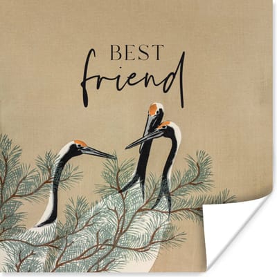 Poster Best friend - Quotes - Spreuken - Vrienden - 100x100 cm XXL