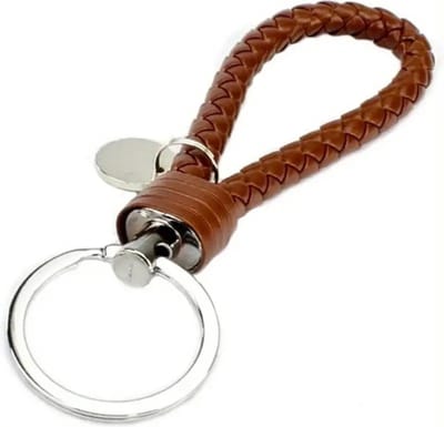 Luxe Sleutelhanger PU leer I Sleutelhouder I Geweven Sleutelhanger I Universeel I Bruin