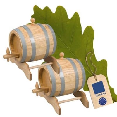 Houten Eikenvat voor Wijn, Whisky & Jenever - Traditioneel Handwerk met Kraan, Stop & Bok - 2 Liter