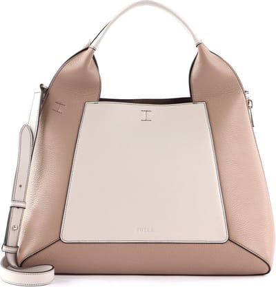 FURLA Leren Schoudertas Handtas Gilda Tote Bag Perla e + Greige + Salvia c Lichtbruin