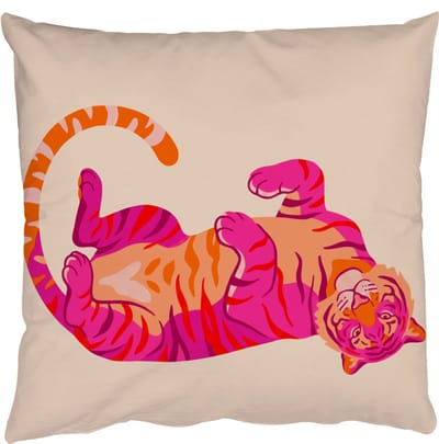 Sierkussens - Kussentjes Woonkamer - 50x50 cm - Tijger - Roze - Oranje