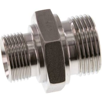 G 1'' x G 3/4'' RVS Borstnippel 345 Bar - Hydrauliek - FL2S-M-ST-100G-034G-I