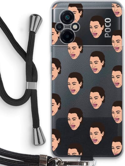 Case Company® - Hoesje met koord geschikt voor Xiaomi Poco M5 hoesje met Koord - Ugly Cry Call - Telefoonhoesje met Zwart Koord - Bescherming aan alle Kanten en Over de Schermrand