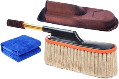 Reinigingsborstel Auto - Stofwisser Duster - Voertuig Onderhoud - Krasvrije Katoenvezels - 65 cm - Meerkleurig