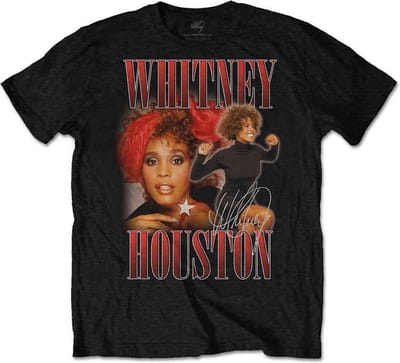 Whitney Houston - 90s Homage Heren T-shirt - S - Zwart