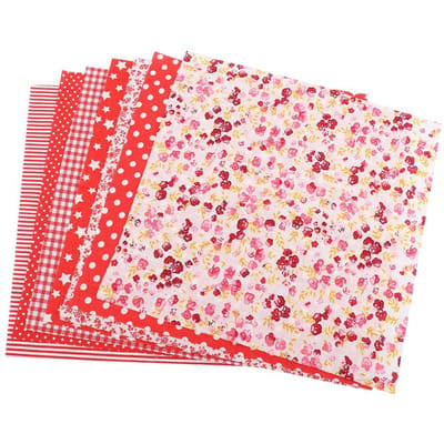 7 stuks 50*50cm Katoen Stof DIY Assortiment Vierkanten Voorgesneden Beddengoed Kit Quarters Bundel (Rood)