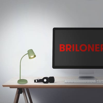 BRILONER Skriva - Tafellamp - bureaulamp - met snoer - draaibaar tafellampje - excl. GU10 - 13 x 38,5 cm - groen