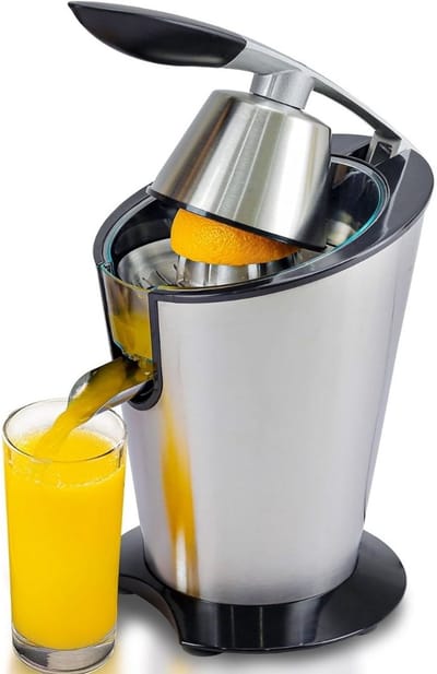 Zyrex® Citruspers electrisch - Citruspers - Sinaasappelpers - Zilver - ‎20cm x 20cm x 31cm