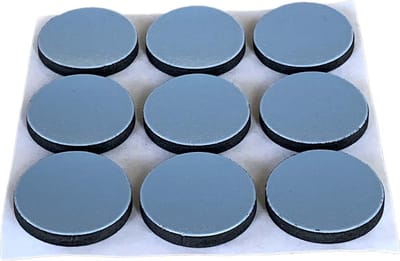FSW-Products - 9 Stuks - Teflon Meubelglijders – 2.5cm dia - Rond - Meubelvilt - Vloerglijders - Meubelonderzetters - Zelfklevend - Bescherming van Vloer en Meubel - Stoelpoten - Antikras - Viltjes – Stoelpootdoppen