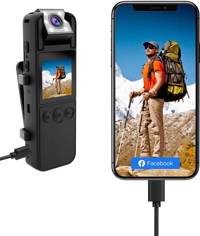 Bodycam met audio - Draagbare camera - Persoonlijke veiligheid - Met nachtzicht - 64 GB - Zwart