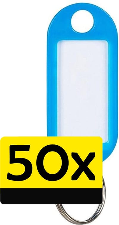 Sleutellabels Label Sleutel Sleutelhanger Gekleurde Bagagelabel Sleutelhanger Reislabel - Blauw - 50 Stuks