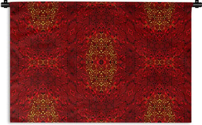 Wandkleed - Wanddoek - Patroon - Abstract - Rood - 90x60 cm - Wandtapijt