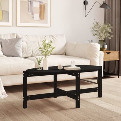vidaXL - Salontafel - 118x63x45 - cm - massief - grenenhout - zwart